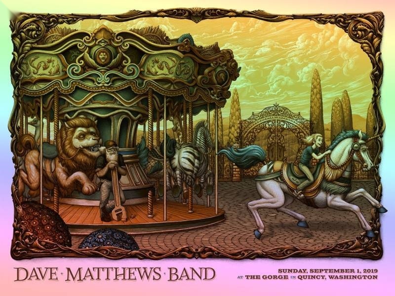 N.C. Winters — Dave Matthews Band, The Gorge Amphitheatre, George, WA · Sep 1, 2019 Artist Foil Poster