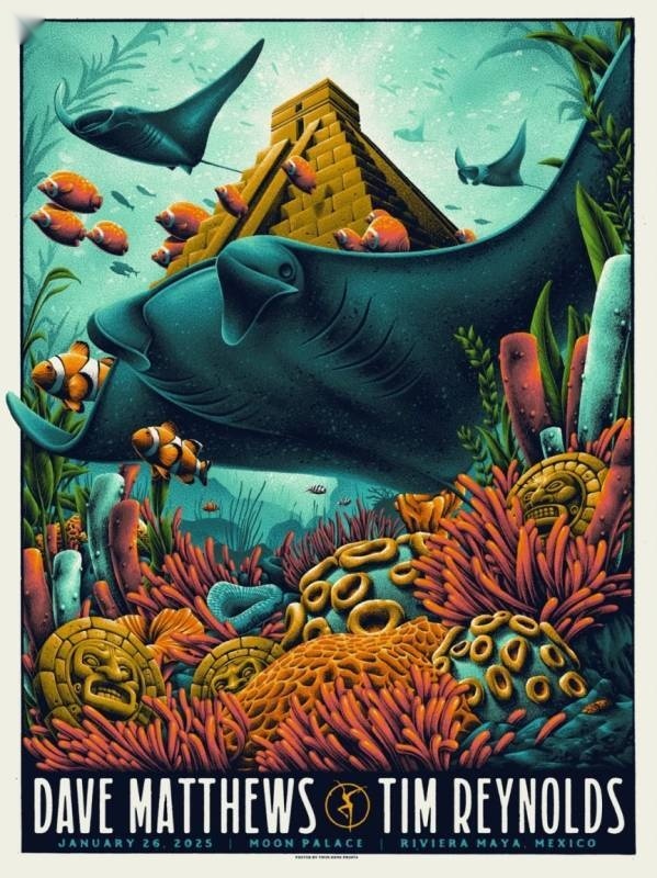 Max Mahn (Twin Home Prints) — Dave Matthews Band, Moon Palace Golf & Spa Resort, Cancún, MEX · Jan 26, 2025 Artist Poster
