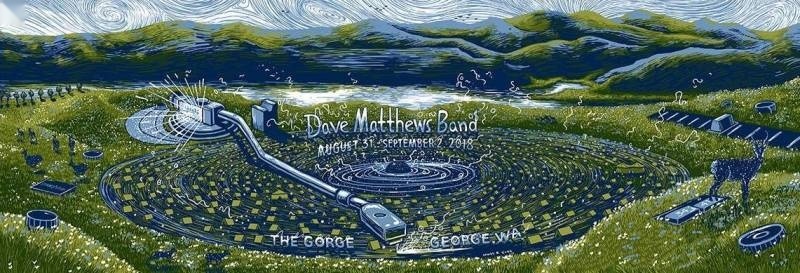 James Eads — Dave Matthews Band, The Gorge Amphitheatre, George, WA · Aug 31 – Sep 2, 2018 Artist Poster
