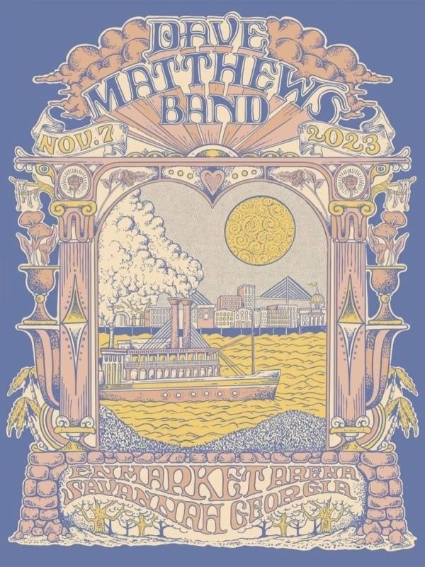Taylor Rushing — Dave Matthews Band, Enmarket Arena, Savannah, GA · Nov 7, 2023 Artist Poster