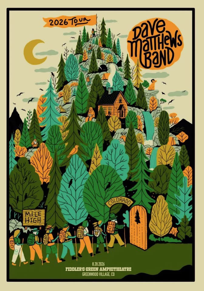 Methane Studios — Dave Matthews Band, Fiddler's Green Amphitheatre, Greenwood Village, CO · Aug 28, 2026 Poster