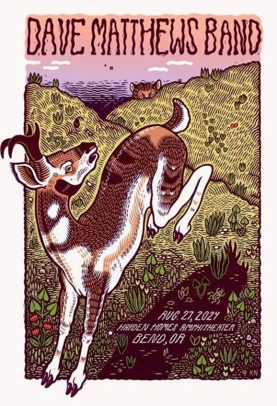 Kathleen Neeley — Dave Matthews Band, Hayden Homes Amphitheater, Bend, OR · Aug 27, 2024 Show Foil Poster