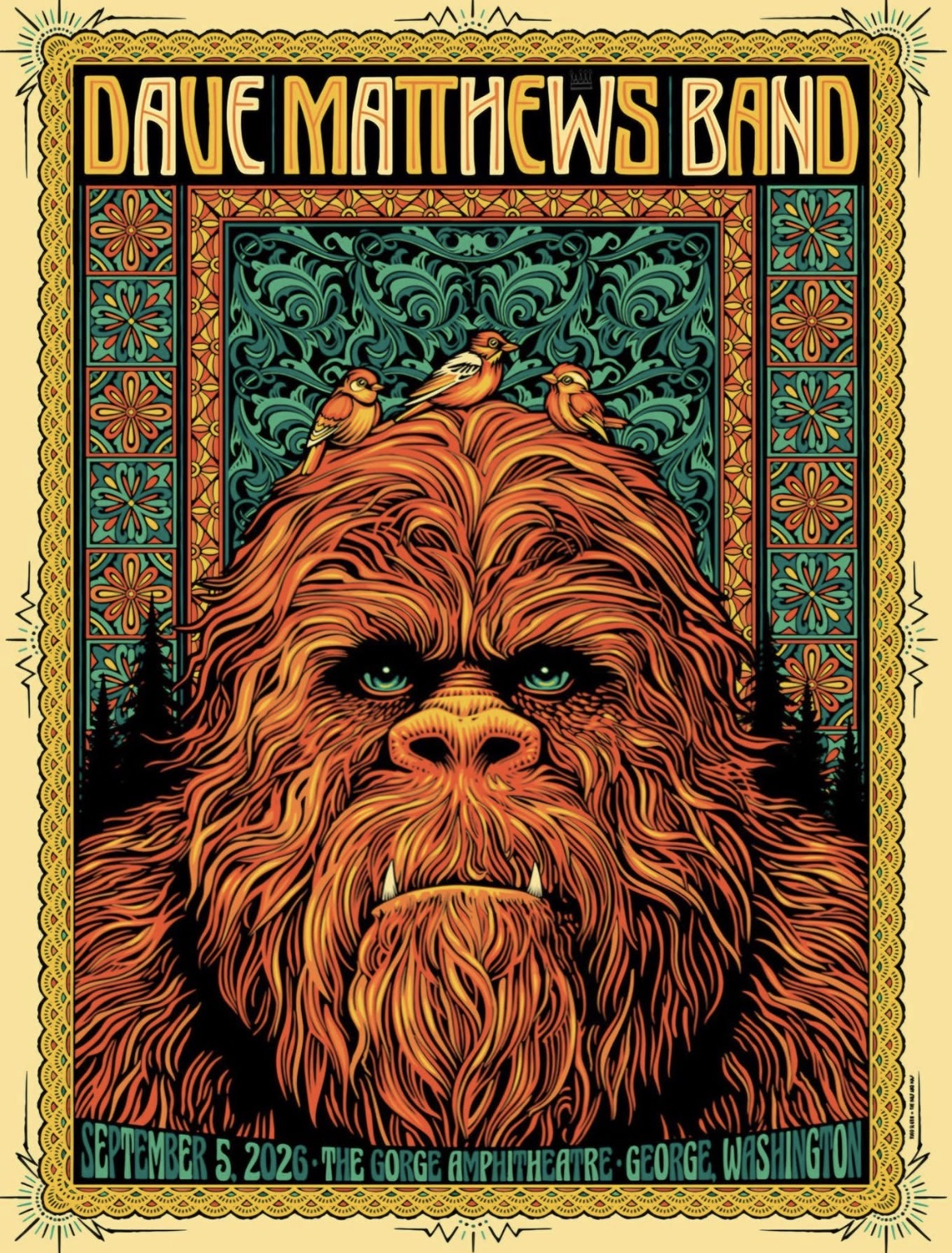 Todd Slater — Dave Matthews Band, The Gorge Amphitheatre, George, WA · Sep 5, 2026 Poster