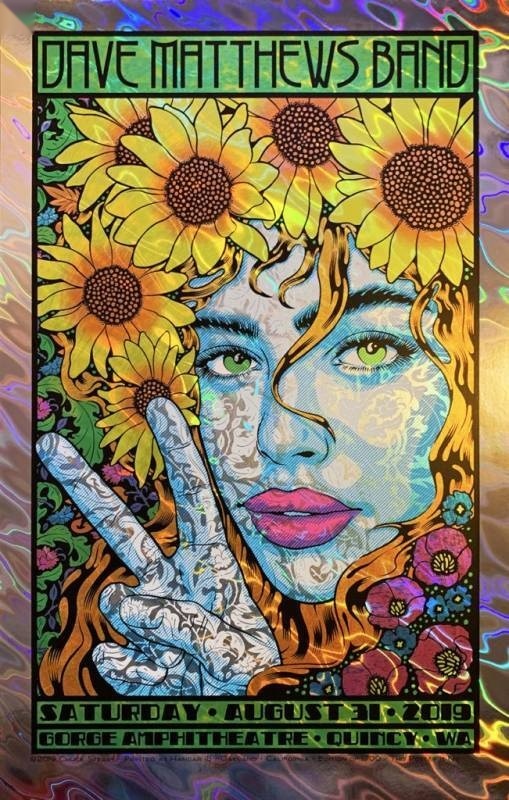 Chuck Sperry — Dave Matthews Band, The Gorge Amphitheatre, George, WA · Aug 31, 2019 Foil Poster