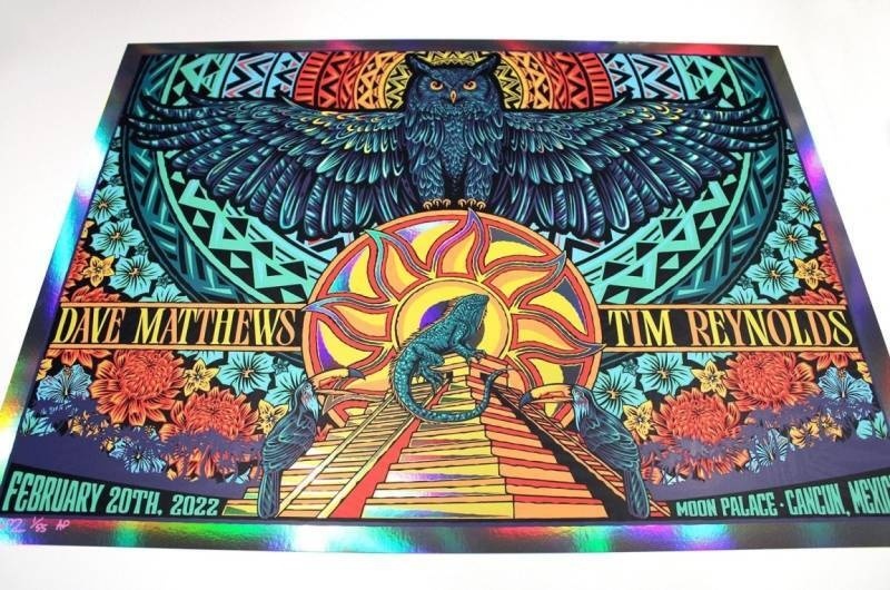 Todd Slater — Dave Matthews Band, Moon Palace Golf & Spa Resort, Cancún, MEX · Feb 20, 2022 Artist Foil Poster