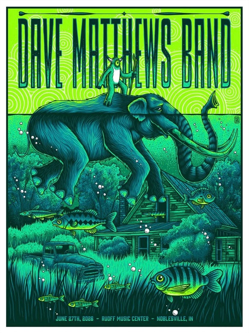 Jim Mazza — Dave Matthews Band, Ruoff Music Center, Noblesville, IN · Jun 27, 2026 Show Poster