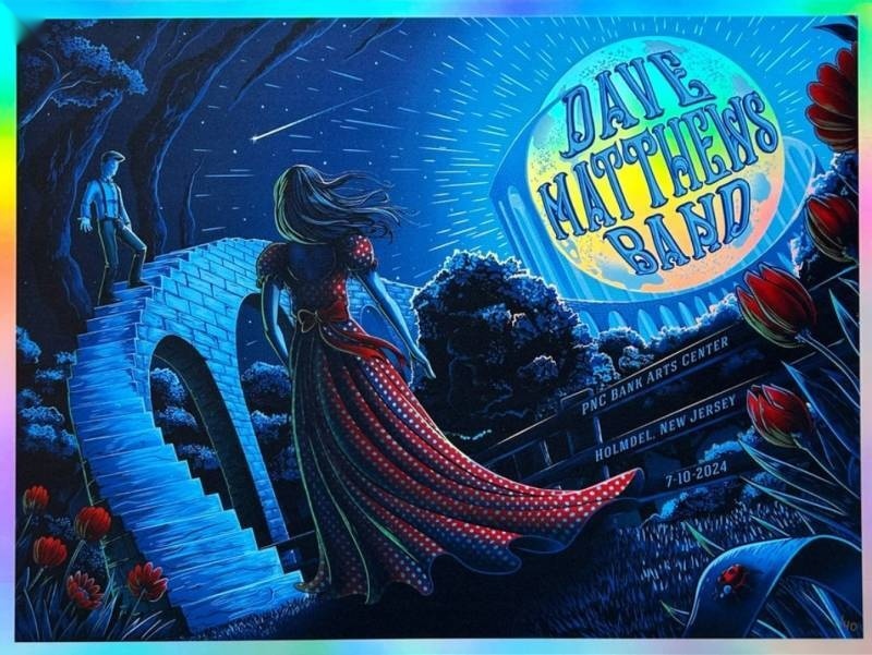 Landon Armstrong (F4D Studios) — Dave Matthews Band, PNC Bank Arts Center, Holmdel, NJ · Jul 10, 2024 Artist Foil Poster