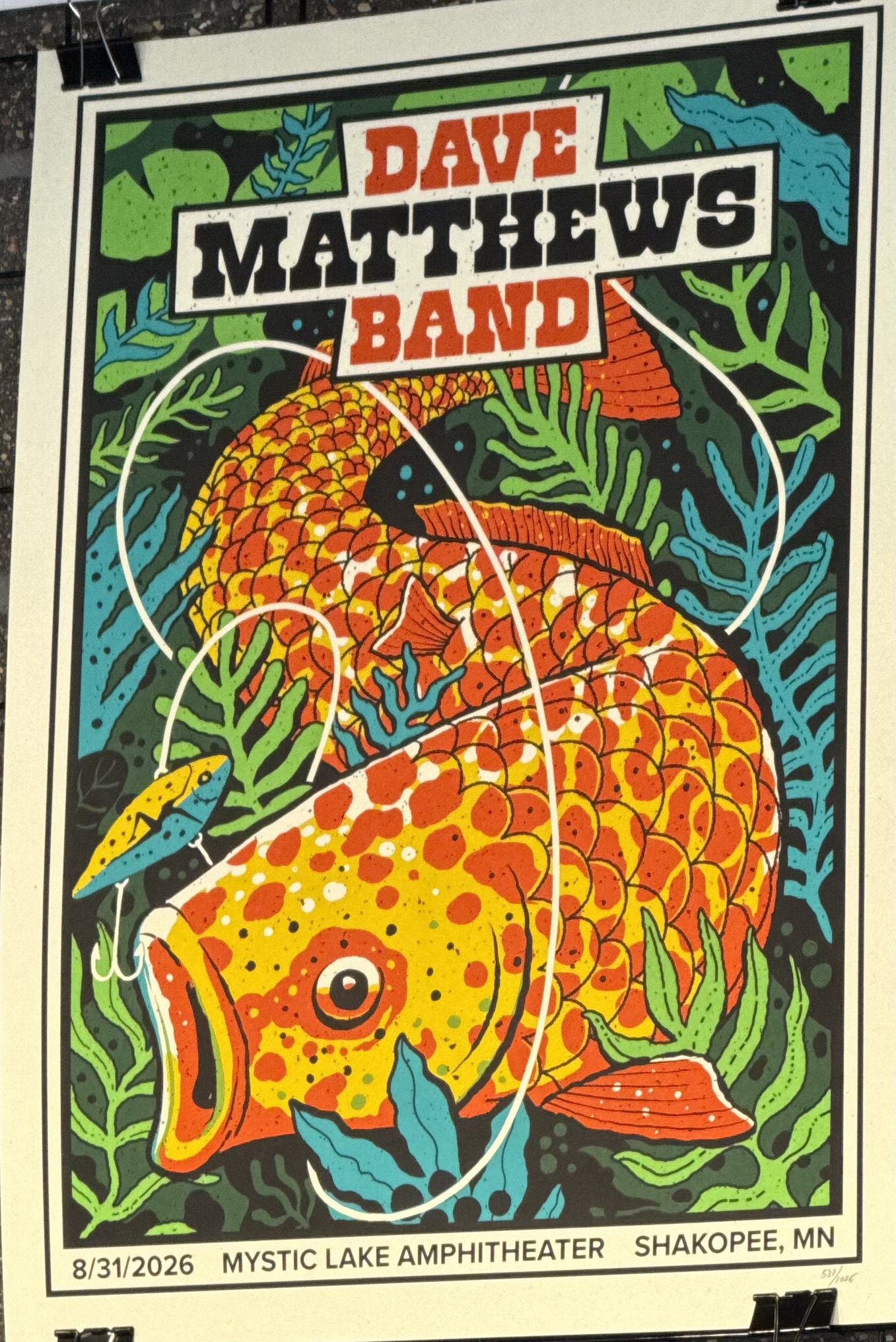 Methane Studios — Dave Matthews Band, Mystic Lake Amphitheater, Shakopee, MN · Aug 31, 2026 Show Poster
