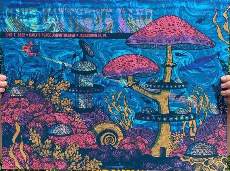 Justin Helton (Status Serigraph) — Dave Matthews Band, Daily's Place, Jacksonville, FL · Jun 7, 2022 Foil Poster
