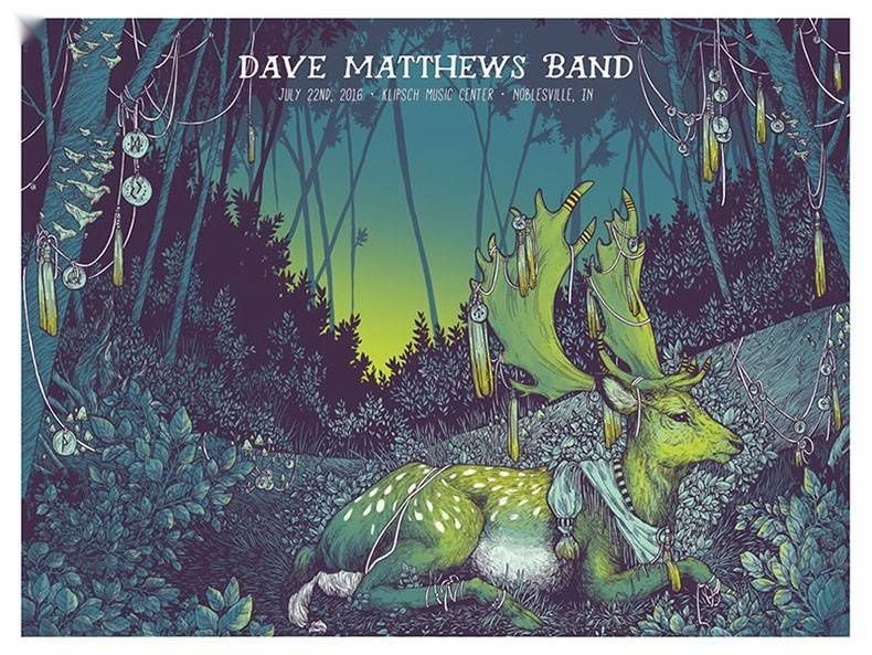 Erica Williams — Dave Matthews Band, Ruoff Music Center, Noblesville, IN · Jul 22, 2016 Artist Poster