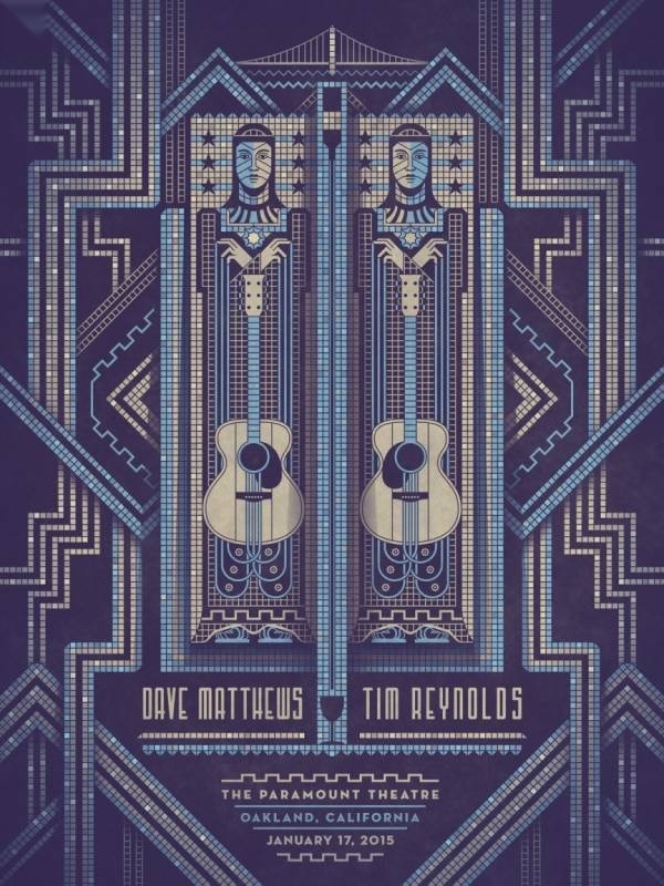DKNG — Dave Matthews Band, Paramount Theatre, Oakland, CA · Jan 17, 2015 Variant Poster