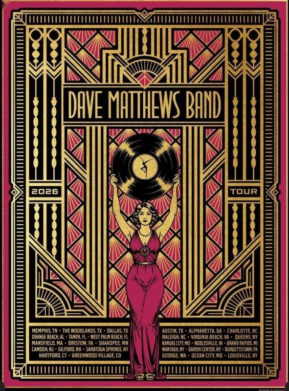 Aaron von Freter (Rockswell) — Dave Matthews Band, 2026 Tour Poster, Unknown · Jan 1, 2026 Artist Poster