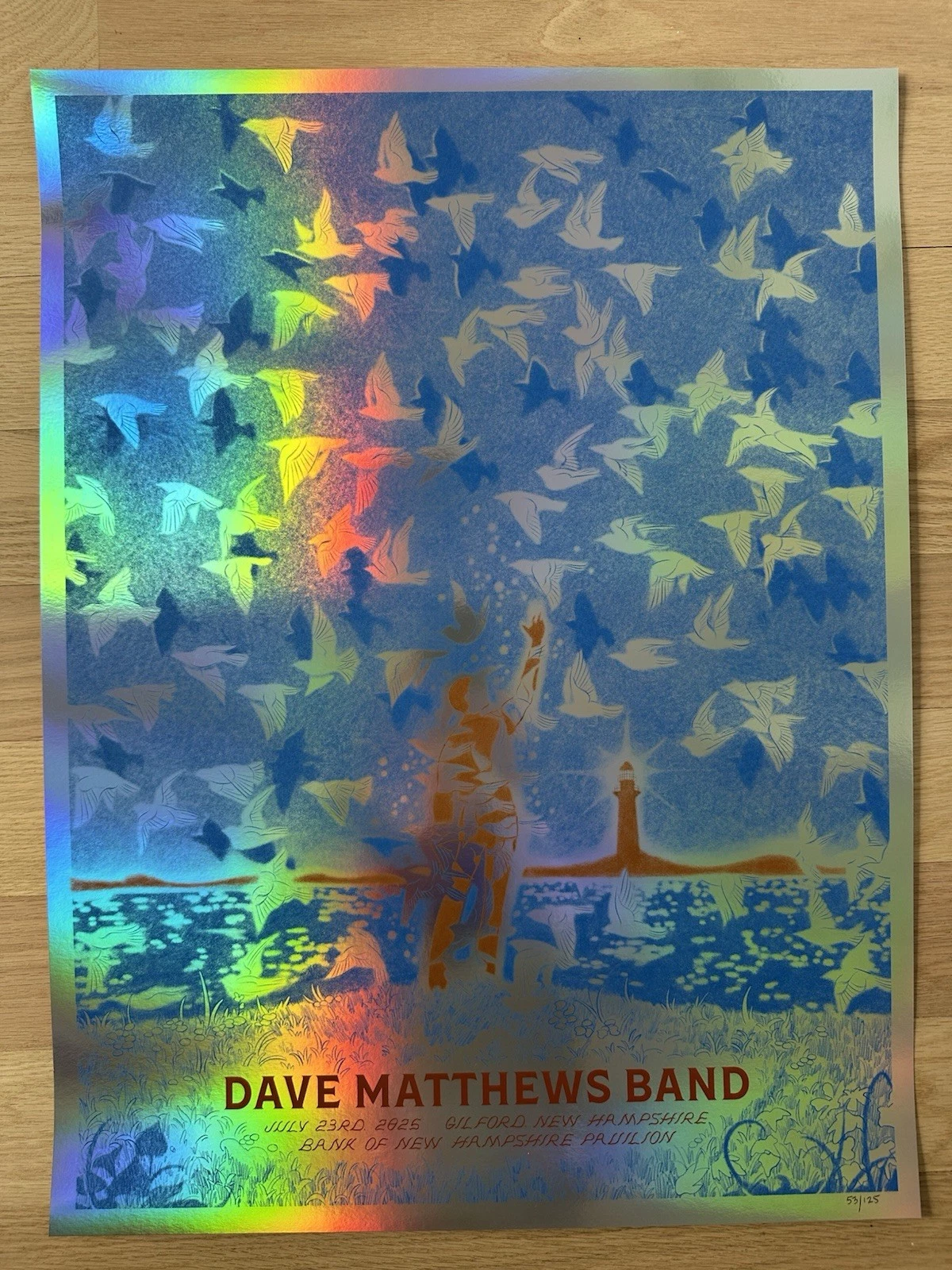 Ng Yin Shian — Dave Matthews Band, Bank of New Hampshire Pavilion, Gilford, NH · Jul 23, 2025 Show Foil Poster