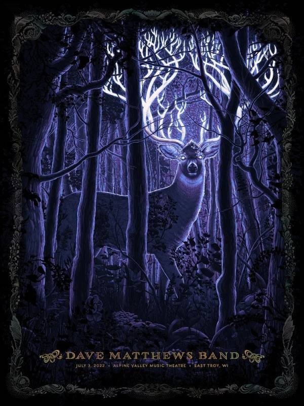 N.C. Winters — Dave Matthews Band, Alpine Valley Music Theatre, East Troy, WI · Jul 3, 2022 Variant Poster
