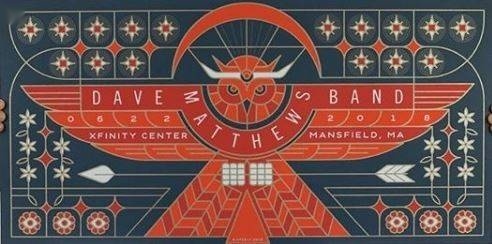 Brian Steely — Dave Matthews Band, Xfinity Center, Mansfield, MA · Jun 22, 2018 Artist Poster