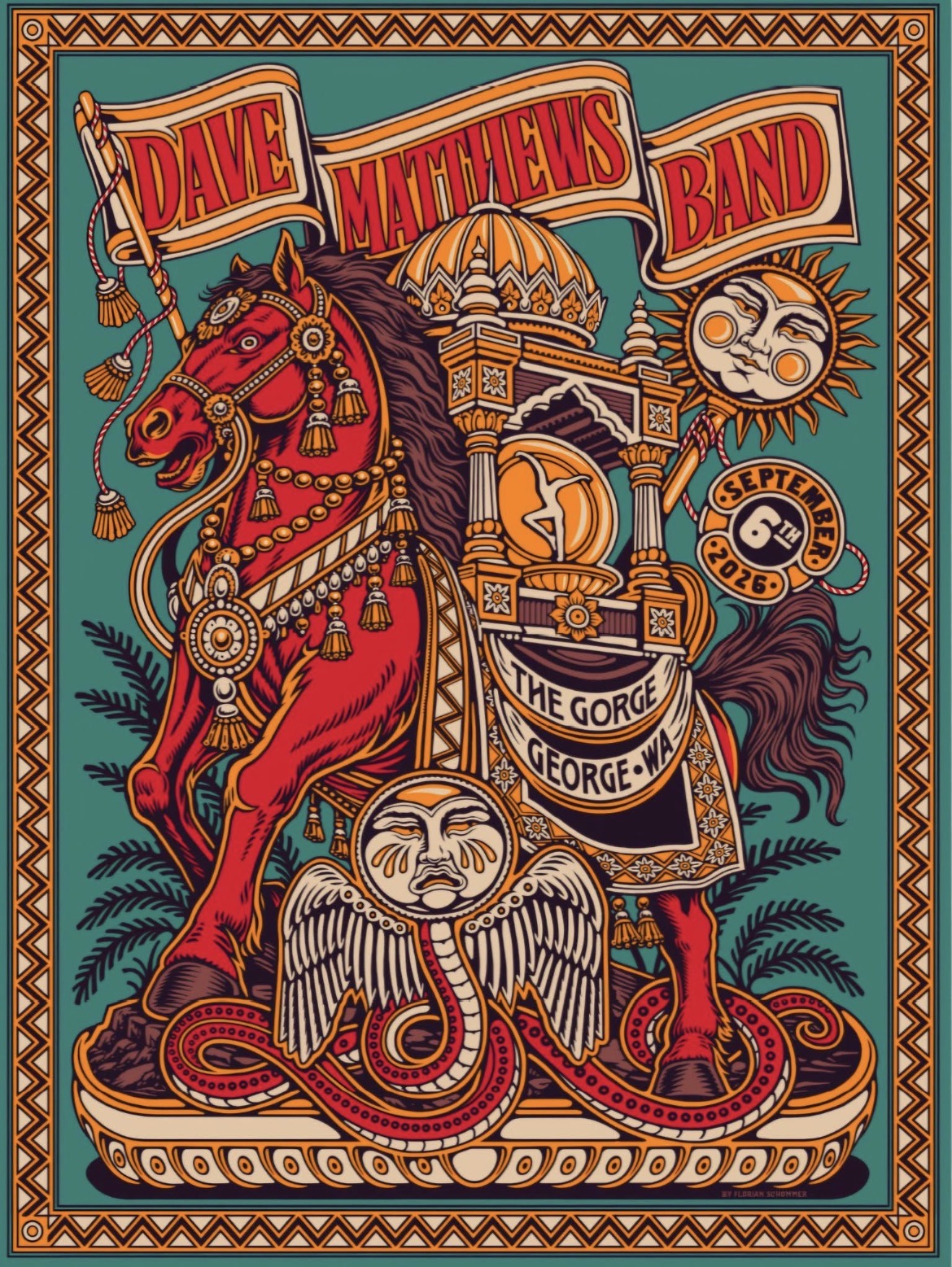 Florian Schommer — Dave Matthews Band, The Gorge Amphitheatre, George, WA · Sep 6, 2026 Poster