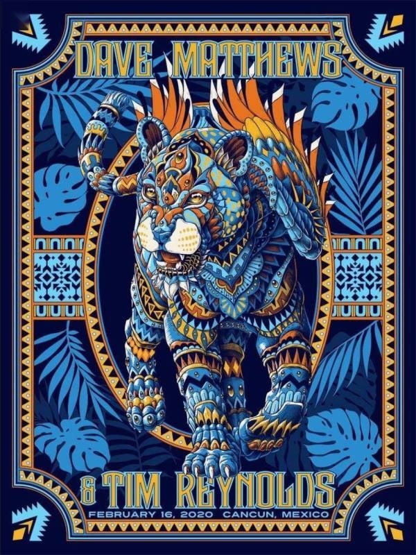 Ben Kwok (BIOWORKZ) — Dave Matthews Band, Moon Palace, Cancún, MEX · Feb 16, 2020 Artist Poster
