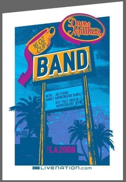 Chuck Loose — Dave Matthews Band, MIDFLORIDA Credit Union Amphitheatre at the Florida State Fairgrounds, Tampa, FL · Jul 9, 2008 Show Poster