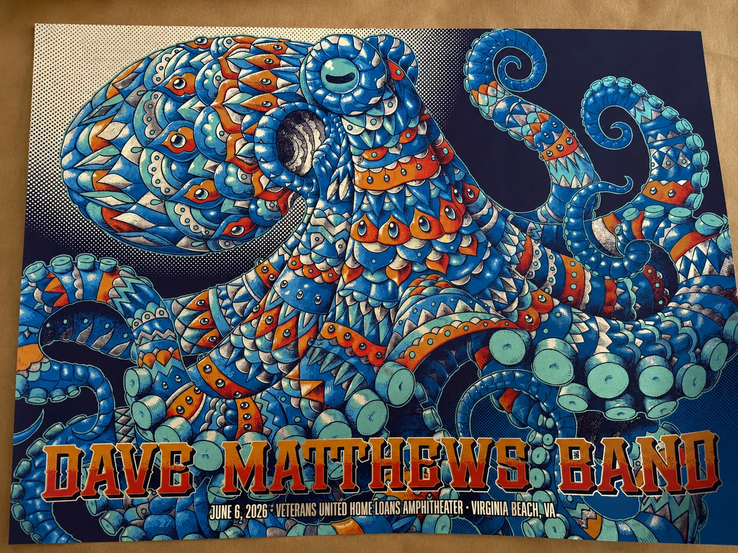 Ben Kwok (BIOWORKZ) — Dave Matthews Band, Veterans United Home Loans Amphitheater at Virginia Beach, Virginia Beach, VA · Jun 6, 2026 Show Foil Poster