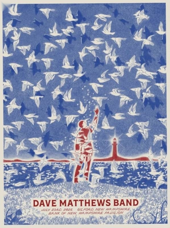 Ng Yin Shian — Dave Matthews Band, Bank of New Hampshire Pavilion, Gilford, NH · Jul 23, 2025 Artist Poster