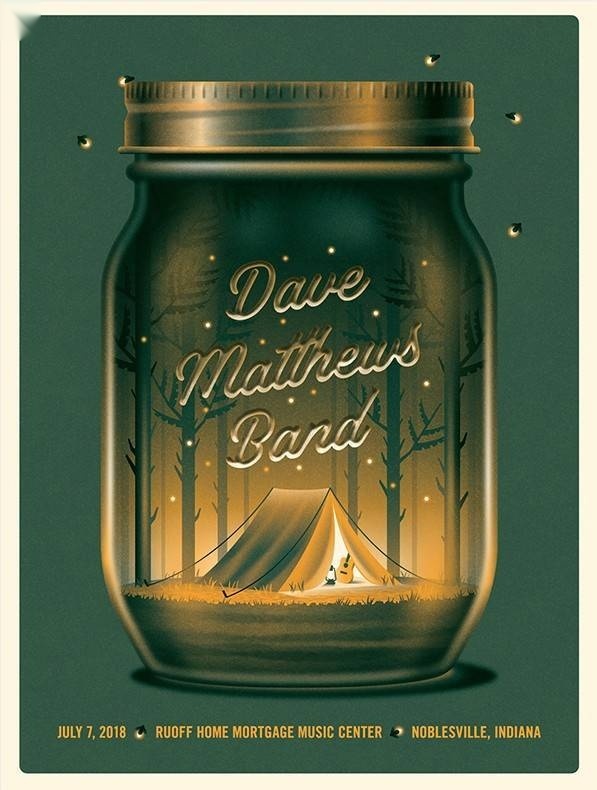 DKNG — Dave Matthews Band, Ruoff Music Center, Noblesville, IN · Jul 7, 2018 Artist Poster