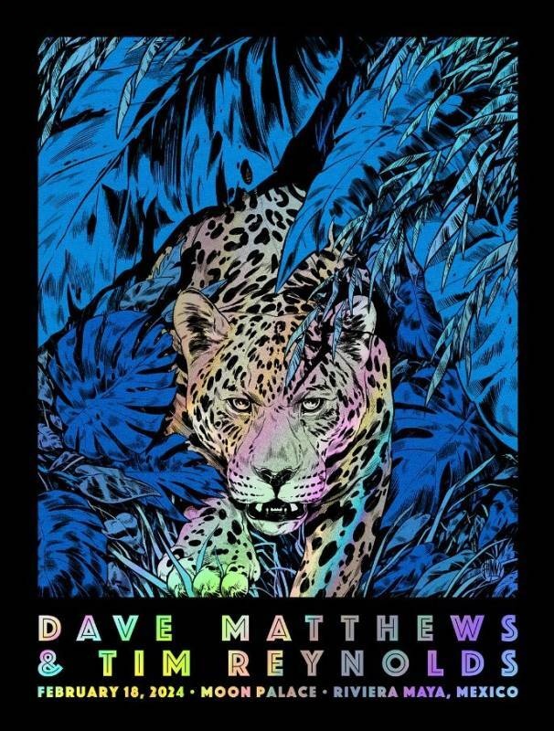 Johnny Dombrowski — Dave Matthews Band, Moon Palace Golf & Spa Resort, Cancún, MEX · Feb 18, 2024 Artist Foil Poster