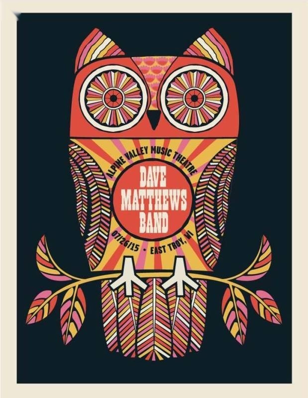 Methane Studios — Dave Matthews Band, Alpine Valley Music Theatre, East Troy, WI · Jul 26, 2015 Artist Poster