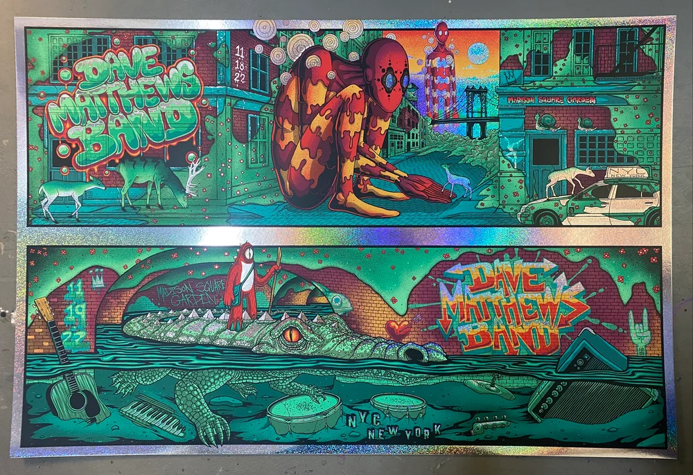 Jim Mazza — Dave Matthews Band, Madison Square Garden, New York, NY · Nov 18–19, 2022 Foil Poster