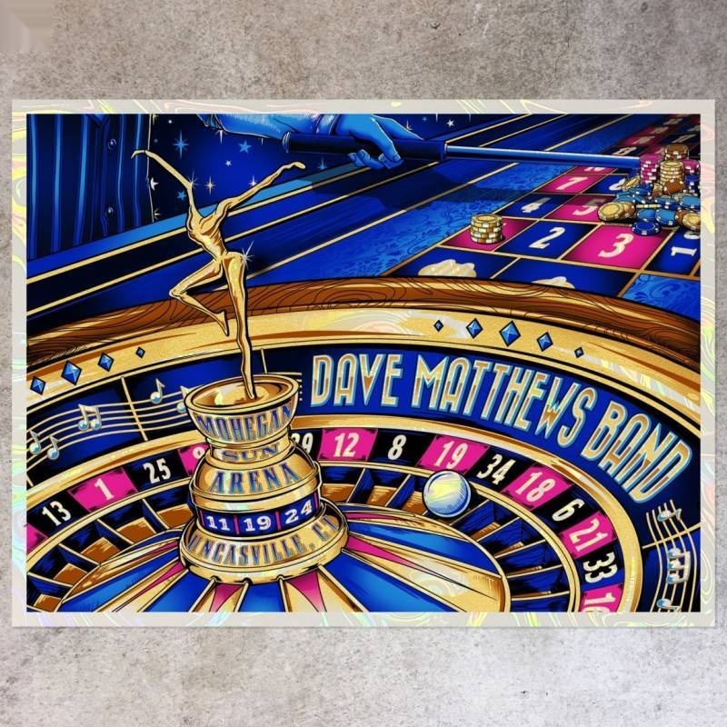 Landon Armstrong (F4D Studios) — Dave Matthews Band, Mohegan Sun Arena (Mohegan Sun), Uncasville, CT · Nov 19, 2024 Artist Foil Poster