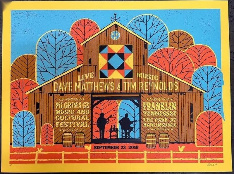 Methane Studios — Dave Matthews Band, The Park at Harlinsdale, Franklin, TN · Sep 23, 2018 Artist Proof Poster