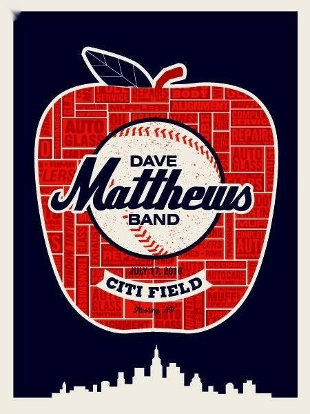 Methane Studios — Dave Matthews Band, Citi Field, Flushing, NY · Jul 17, 2010 Artist Poster