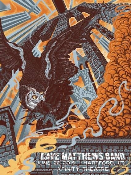Paul Kreizenbeck — Dave Matthews Band, Xfinity Theatre, Hartford, CT · Jun 22, 2019 Artist Poster