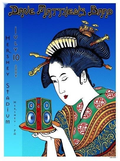 EMEK — Dave Matthews Band, Hershey Park Stadium, Hershey, PA · Jul 10, 2004 Variant Poster