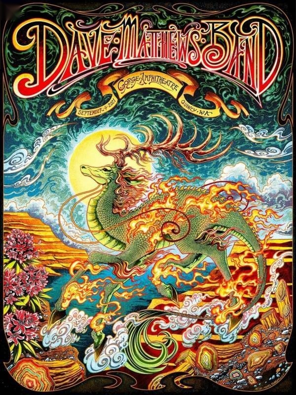 Miles Tsang — Dave Matthews Band, The Gorge Amphitheatre, George, WA · Sep 4, 2021 Artist Poster