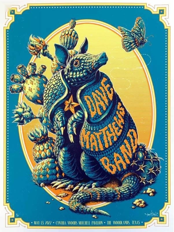 Ben Kwok (BIOWORKZ) — Dave Matthews Band, The Cynthia Woods Mitchell Pavilion, The Woodlands, TX · May 13, 2022 Artist Poster