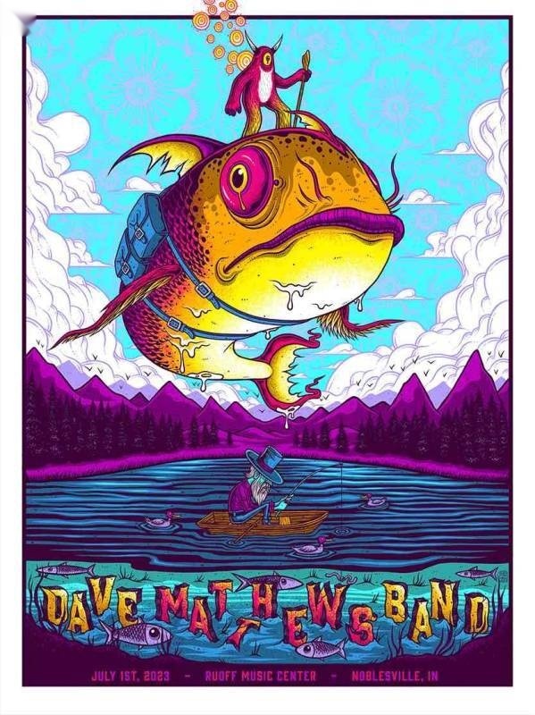 Jim Mazza — Dave Matthews Band, Ruoff Music Center, Noblesville, IN · Jul 1, 2023 Artist Poster