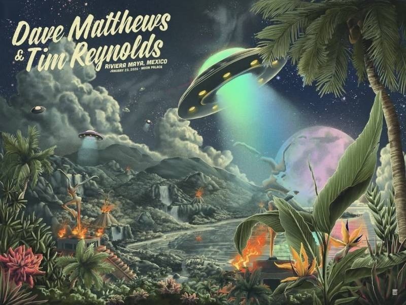 Bailey Race — Dave Matthews Band, Moon Palace Golf & Spa Resort, Cancún, MX · Jan 23, 2026 Foil Poster