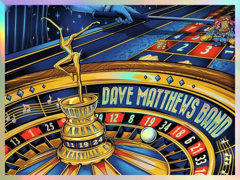 Landon Armstrong (F4D Studios) — Dave Matthews Band, Mohegan Sun Arena (Mohegan Sun), Uncasville, CT · Nov 19, 2024 Show Foil Poster