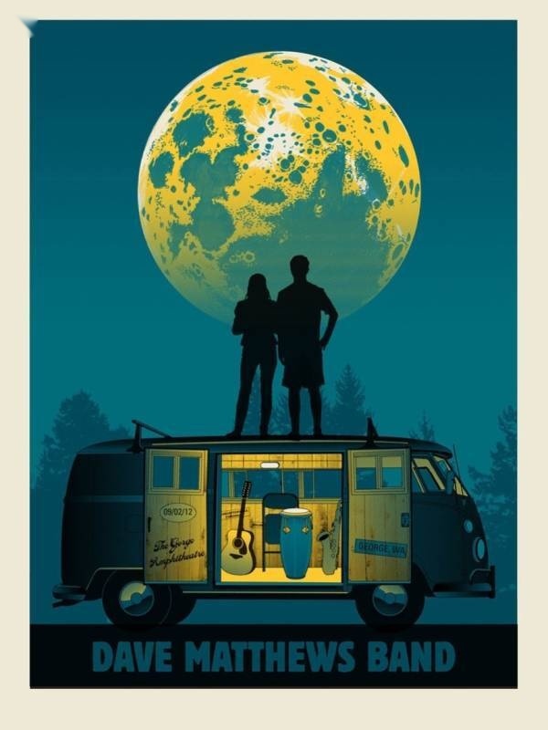 Methane Studios — Dave Matthews Band, The Gorge Amphitheatre, George, WA · Sep 2, 2012 Artist Poster