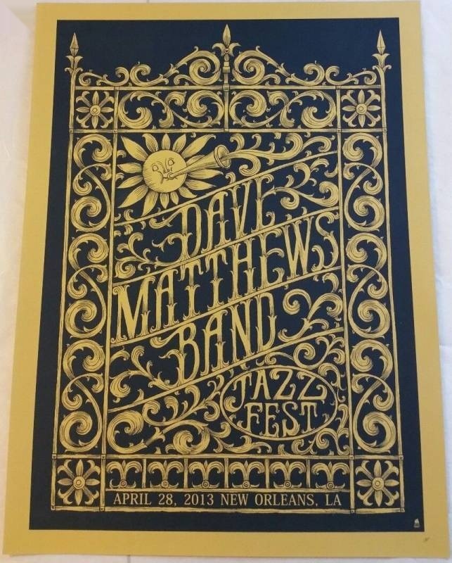 Methane Studios — Dave Matthews Band, Fair Grounds Race Course & Slots, New Orleans, LA · Apr 28, 2013 Variant Poster