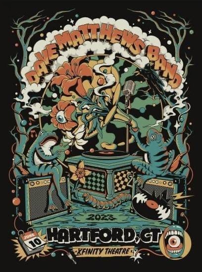 Alejandro Parrilla — Dave Matthews Band, Xfinity Theatre, Hartford, CT · Jun 10, 2023 Artist Poster