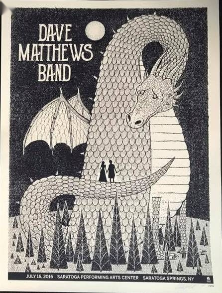 Methane Studios — Dave Matthews Band, Saratoga Performing Arts Center, Saratoga Springs, NY · Jul 16, 2016 Variant Poster