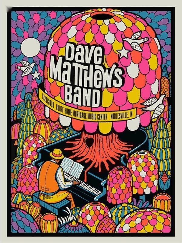 Methane Studios — Dave Matthews Band, Ruoff Music Center, Noblesville, IN · Jun 28, 2019 Variant Poster