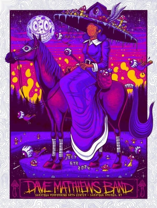 Jim Mazza — Dave Matthews Band, Saratoga Performing Arts Center, Saratoga Springs, NY · Jul 6, 2024 Artist Poster