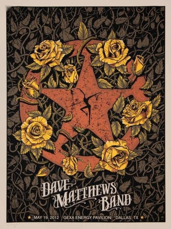 Methane Studios — Dave Matthews Band, Gexa Energy Pavilion, Dallas, TX · May 19, 2012 Artist Poster
