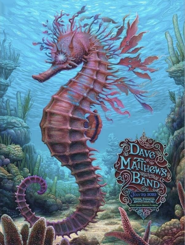 N.C. Winters — Dave Matthews Band, iTHINK Financial Amphitheatre, West Palm Beach, FL · Jul 29, 2023 Show Foil Poster