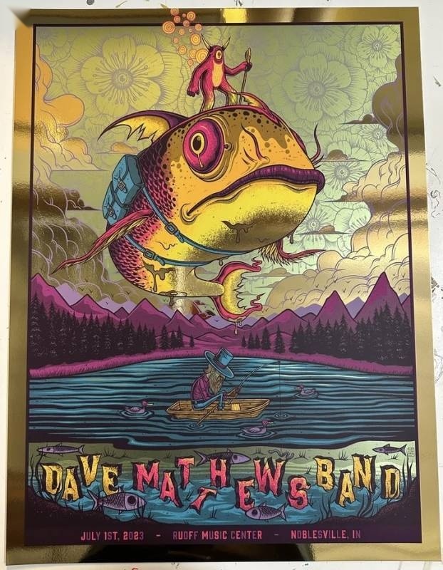 Jim Mazza — Dave Matthews Band, Ruoff Music Center, Noblesville, IN · Jul 1, 2023 Artist Foil Poster