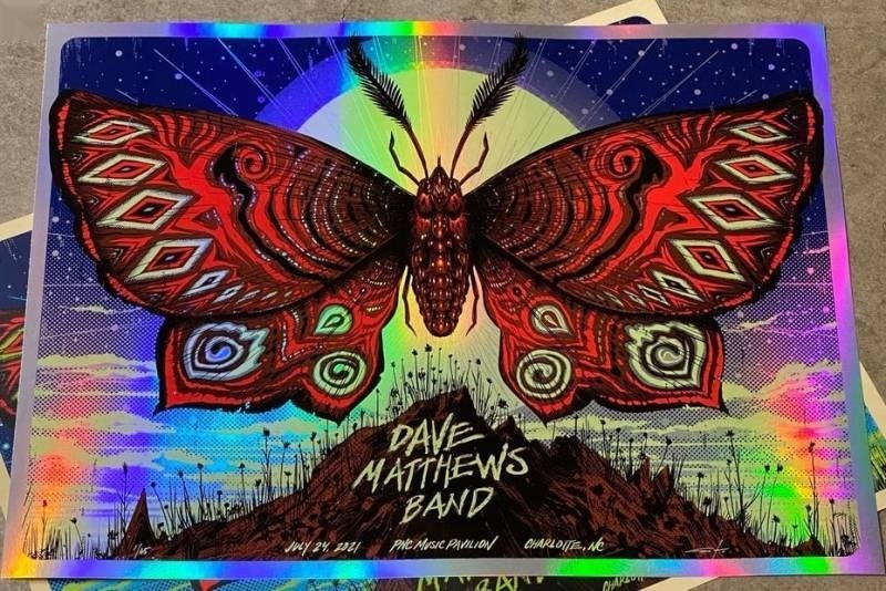Jeff Soto — Dave Matthews Band, PNC Music Pavilion, Charlotte, NC · Jul 24, 2021 Artist Foil Poster