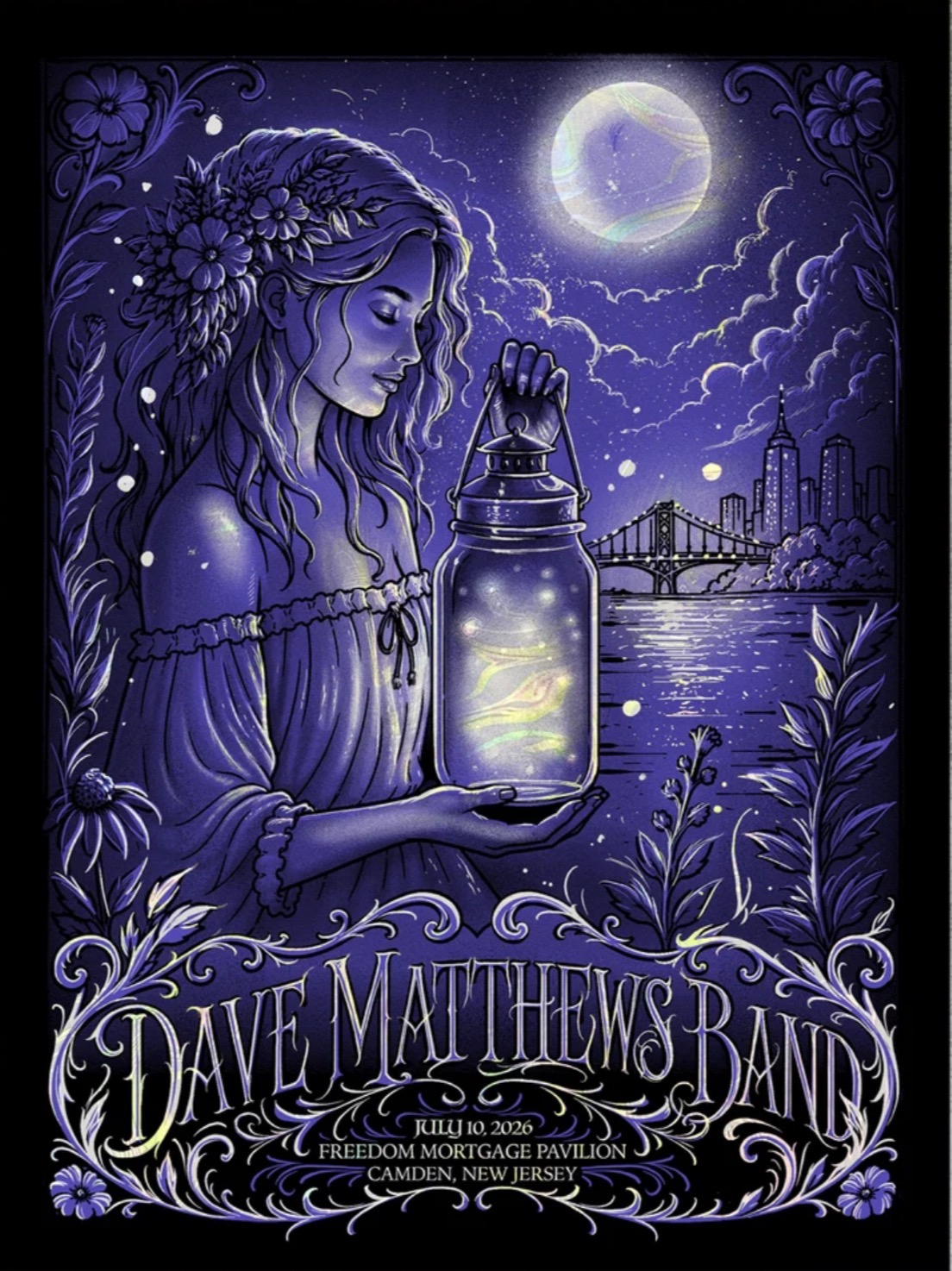 Maxx242 — Dave Matthews Band, Freedom Mortgage Pavilion, Camden, NJ · Jul 10, 2026 Artist Foil Poster