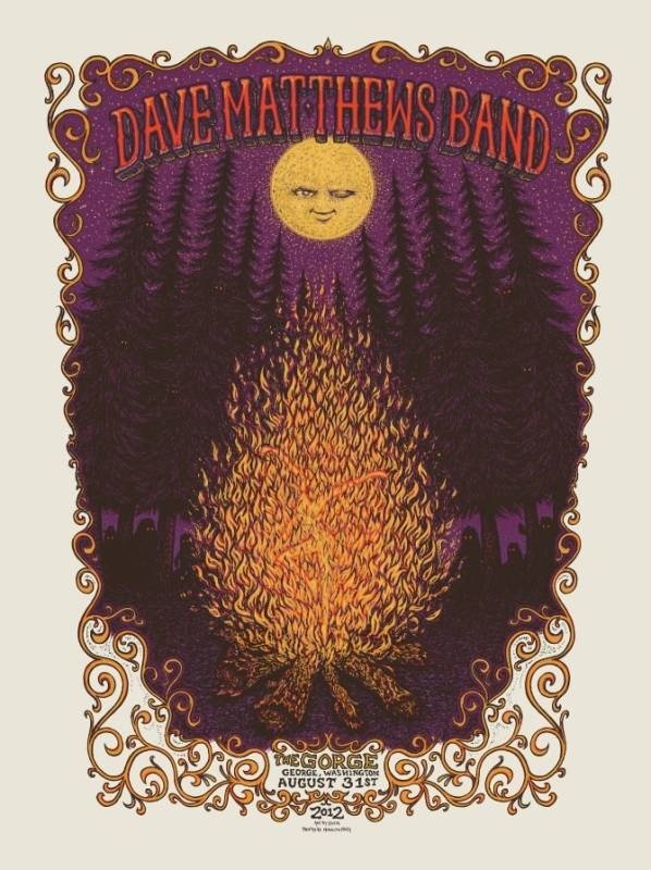 Marq Spusta — Dave Matthews Band, The Gorge Amphitheatre, George, WA · Aug 31, 2012 Artist Poster